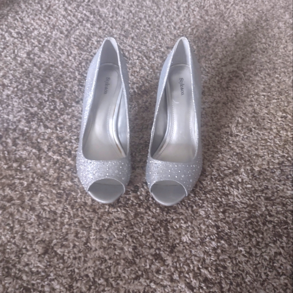 Sparkly silver shoes